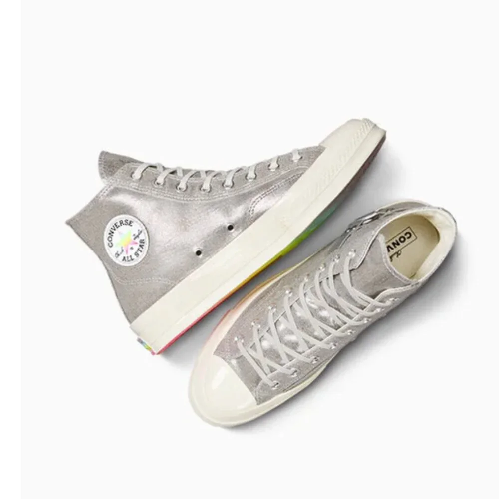 Converse Chuck 70 Pride High Top Sneakers Silver LGBTQIA 6/8 - Picture 2 of 11